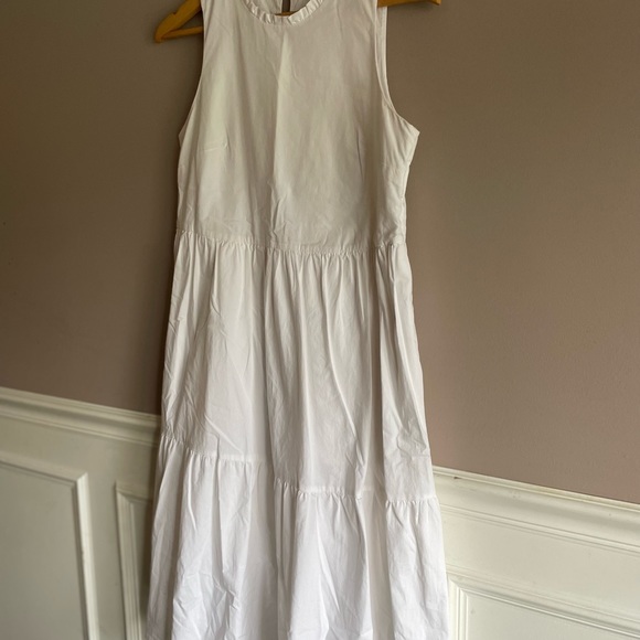 J Crew Women's White Cottagecore Sleeveless tiered dress Size 4 EUC sundress - Picture 5 of 9